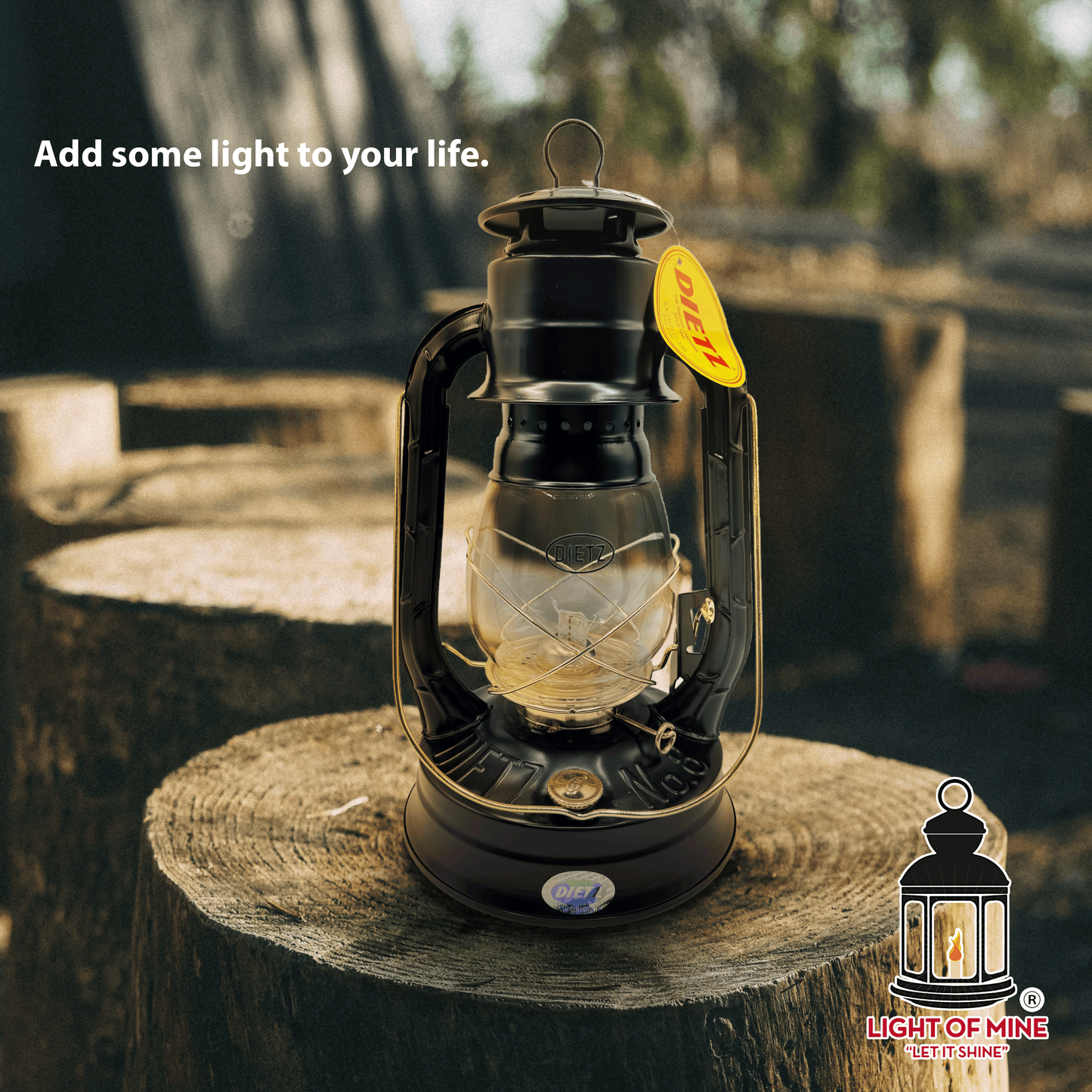 Light Of Mine - Dietz #08 Air Pilot Black with Gold Trim Oil Lantern with Replacement Wick Strips (Black with Gold Trim)
