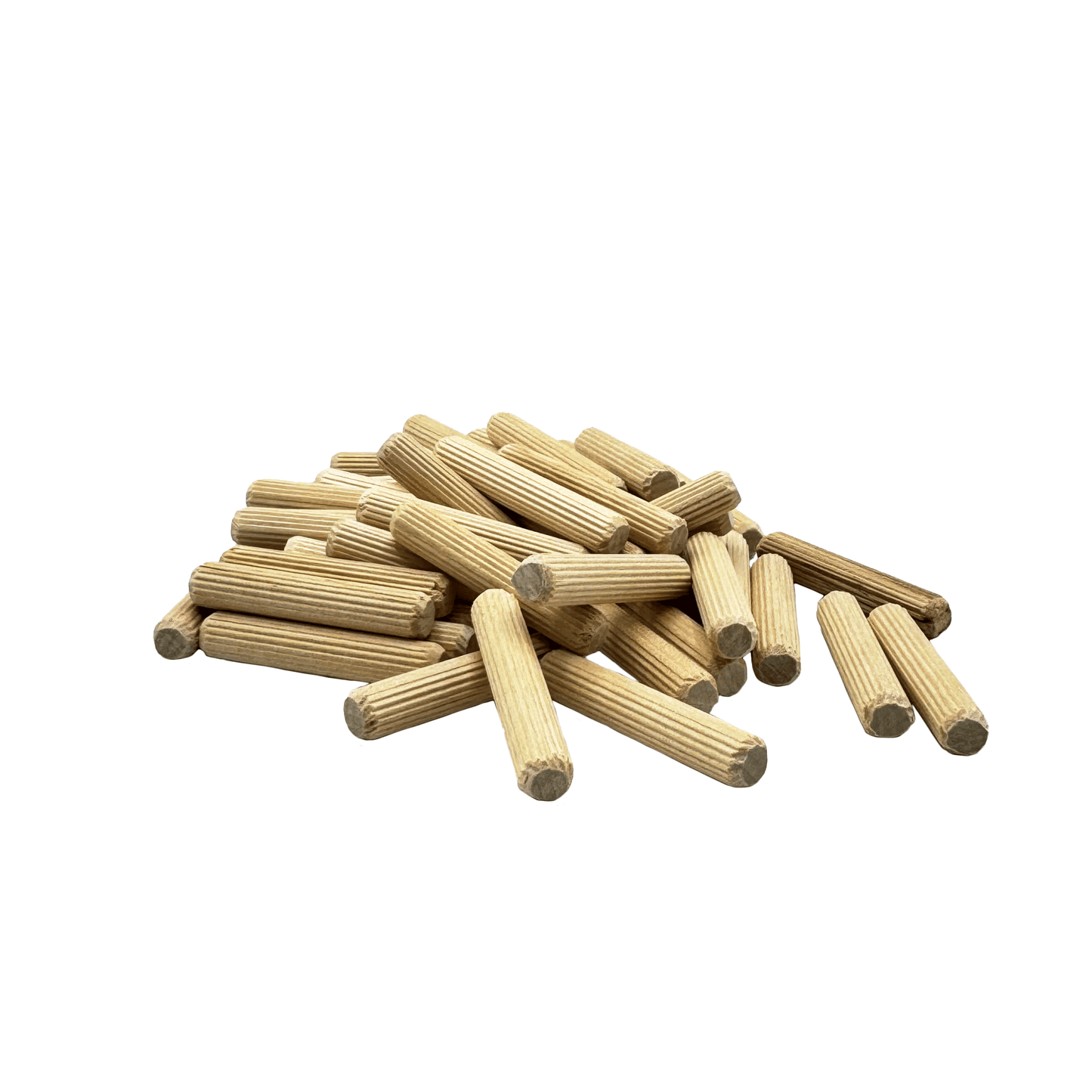 Rhino Wood Industries - 3/8" x 2" - 100 Pack Wooden Dowel Pins - Kiln Dried, Fluted, and Beveled (3/8" x 2", 100pk)