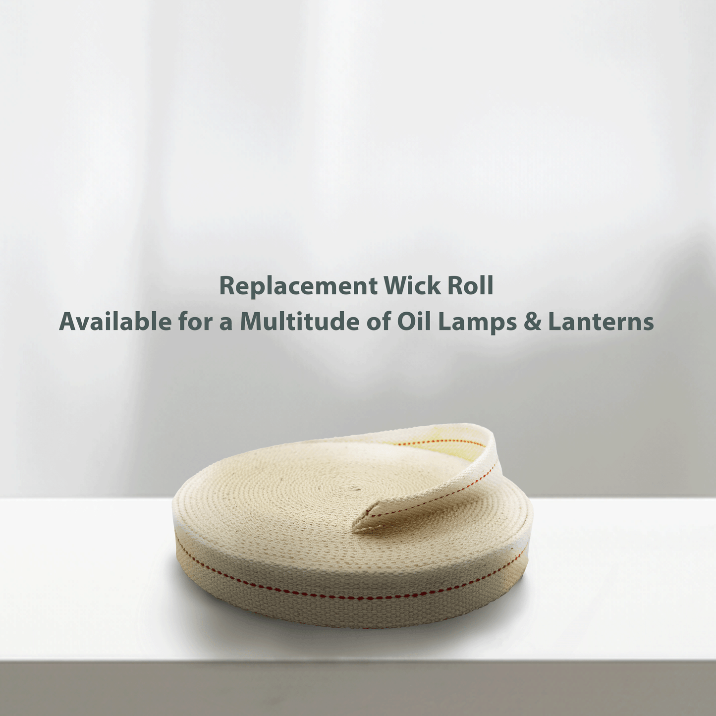 Light of Mine - 1" Inch 33' Foot, 100% Cotton Flat Wick - 6 Pack for Paraffin Oil, Kerosene Based Lanterns, and Oil Lamps with Genuine Red Stitch (1" - 33' Roll, 6pk)