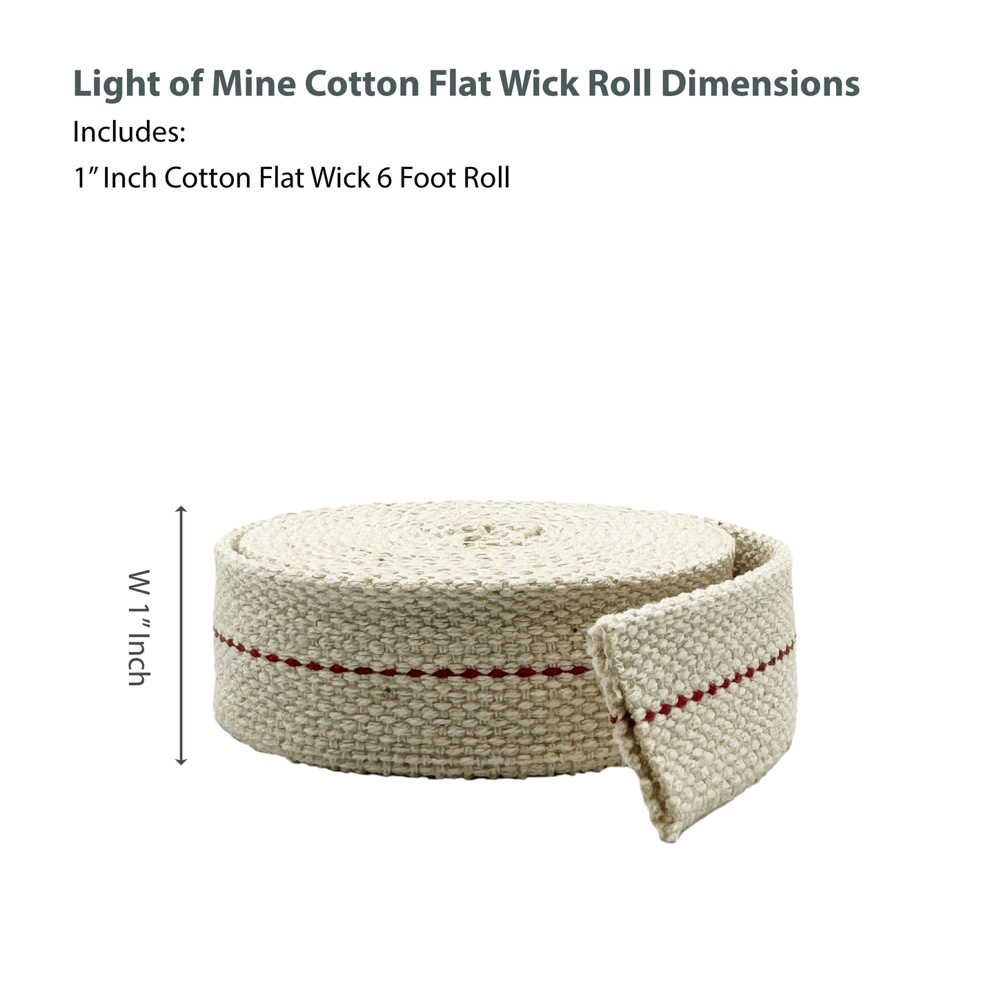 Light Of Mine 1" Inch 100% Cotton Flat Wick 6 Foot Roll for Oil Lamps