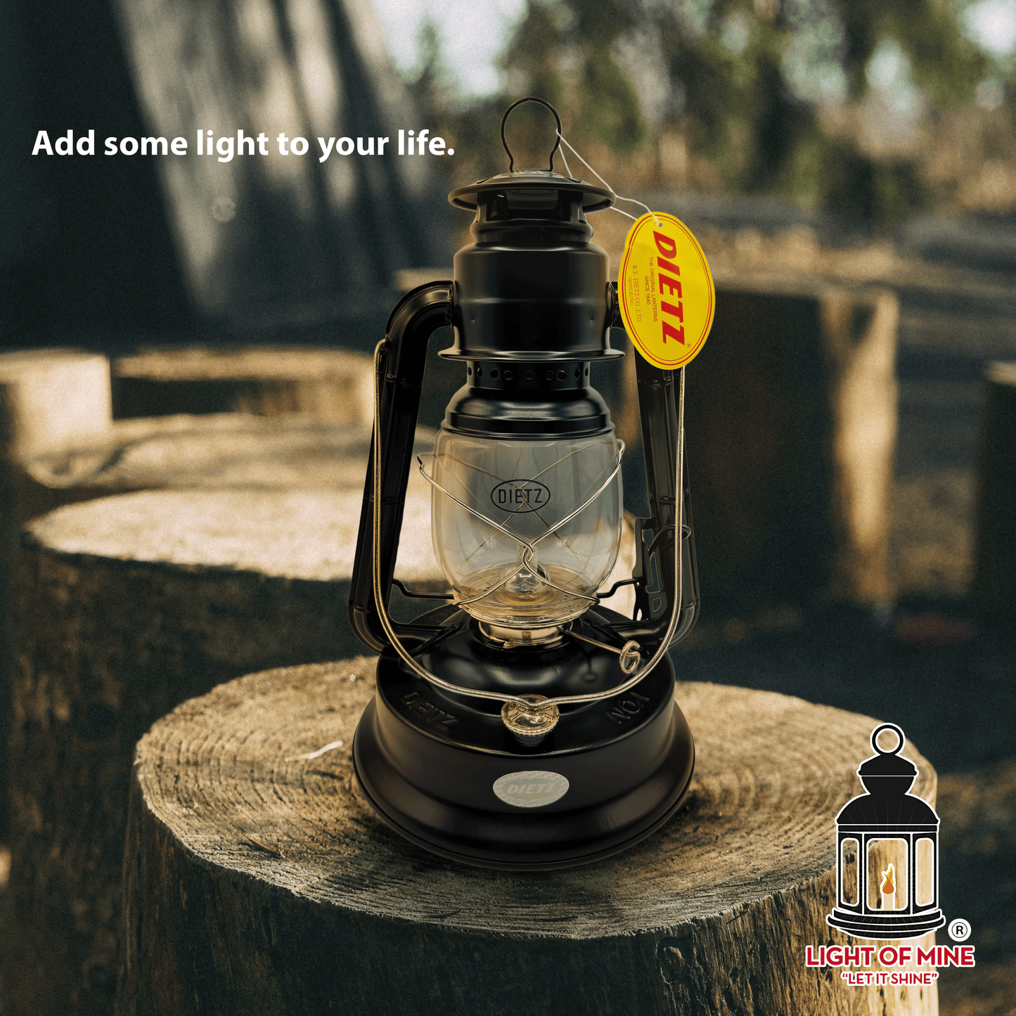 Light of Mine - Dietz #01 Little Wizard Black with Gold Trim Oil Lantern with 5/8" Replacement Wick Strips (#01, Black & Gold)