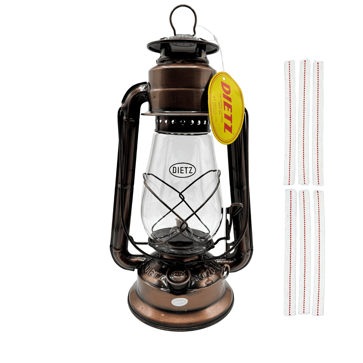 Light Of Mine - Dietz #20 Junior Bronze Oil Lantern with 5/8" Replacement Wick Strips (Bronze)
