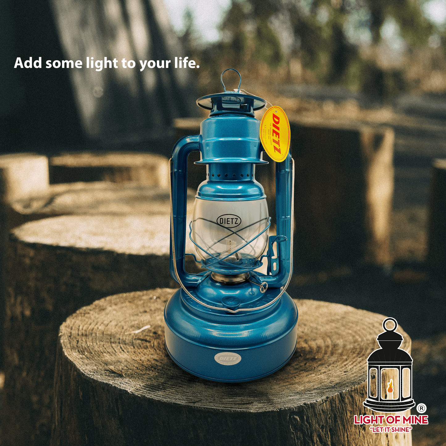 Light of Mine - Dietz #2500 Jupiter Blue Oil Lantern with 7/8" Replacement Wick Strips (#2500, Blue)