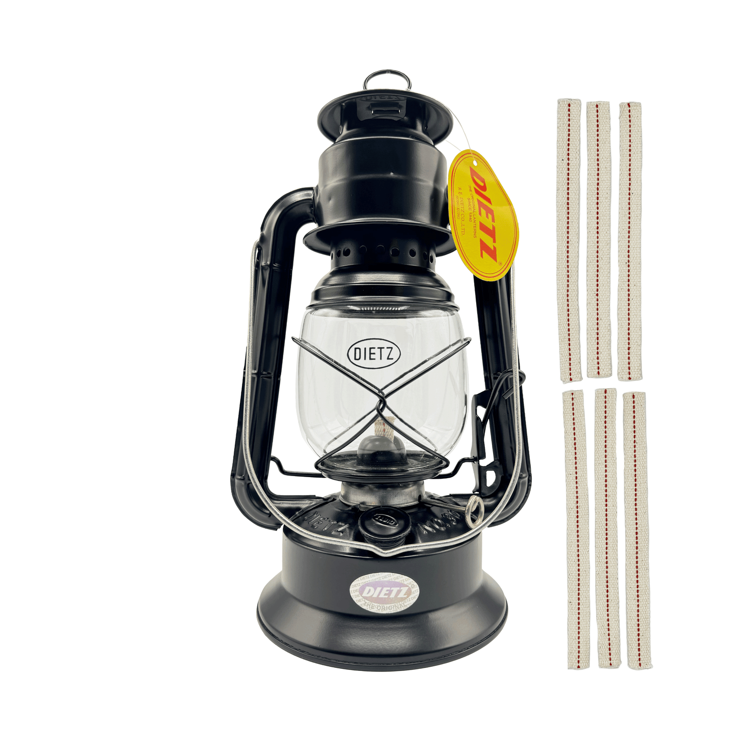 Light Of Mine - Dietz #30 Little Wizard Black Oil Lantern with 5/8" Replacement Wick Strips (Black)