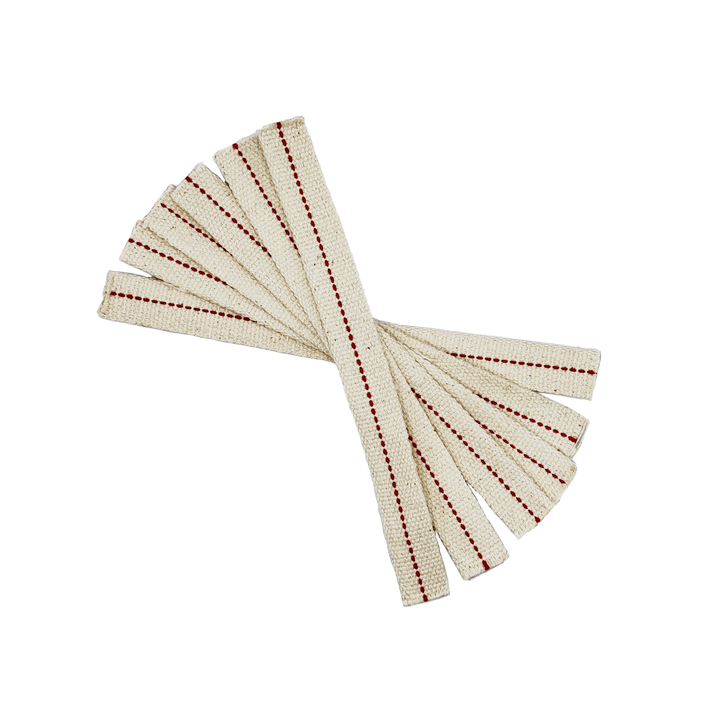 Light of Mine - 3/8" Inch - 8" Long Wick Strips, 100% Cotton Flat Wick - 6 Pack, for Paraffin Oil, Kerosene Based Lanterns, and Oil Lamps with Genuine Red Stitch