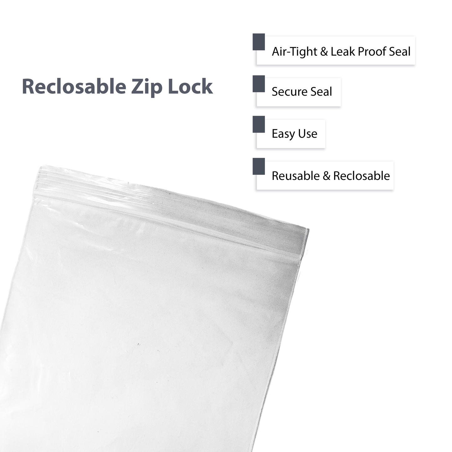 Clearview Containers - 50 Pack of 4" x 6" High Quality Recloseable Zip Bags