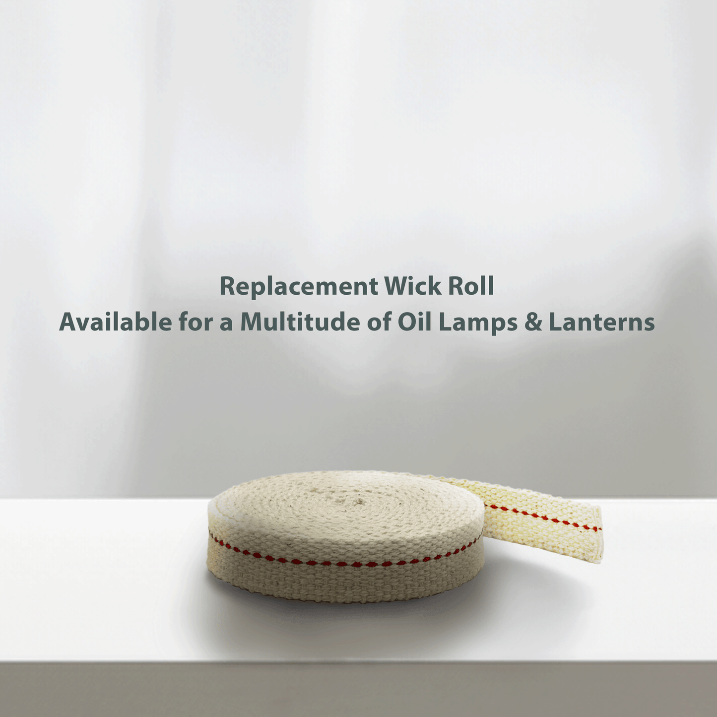 Light of Mine - 5/8" Inch 6' Foot, 100% Cotton Flat Wick for Paraffin Oil, Kerosene Based Lanterns, and Oil Lamps with Genuine Red Stitch (5/8" - 6' Roll)