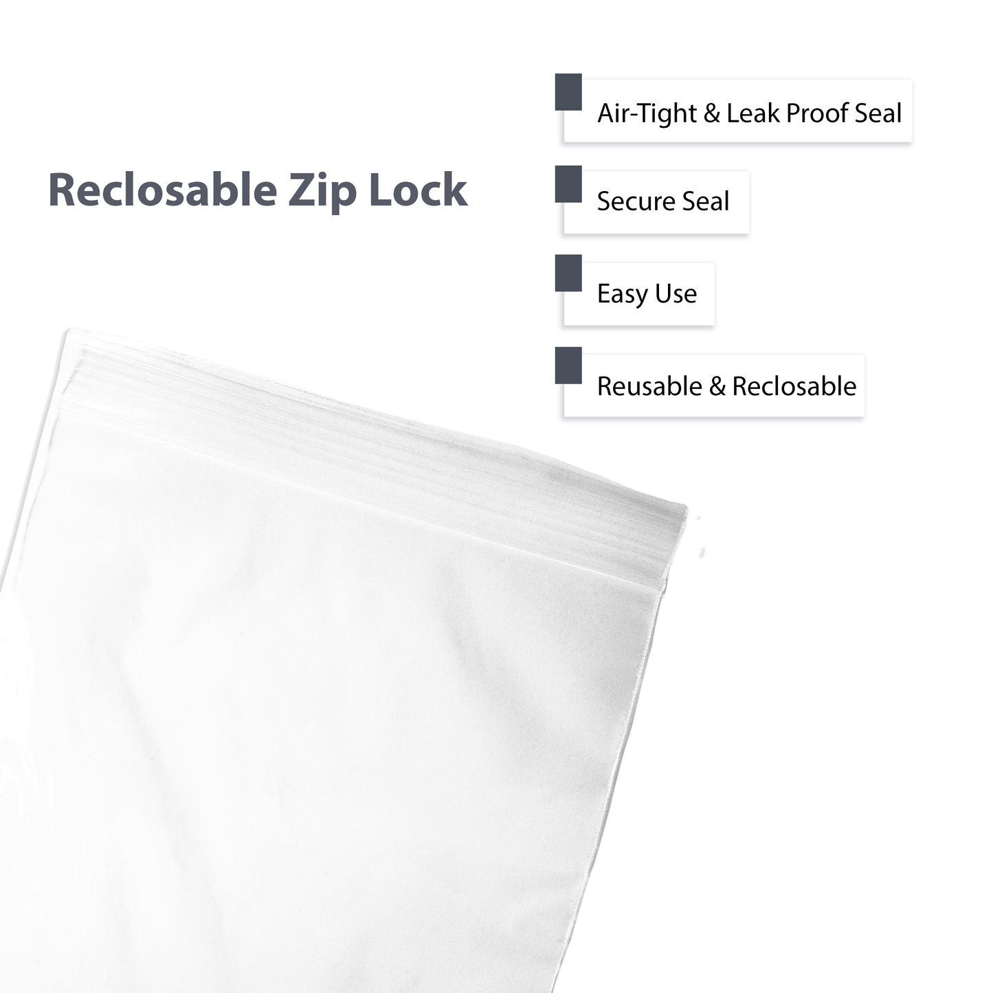 Clearview Containers - 100 Pack of 6" x 6" High Quality Recloseable Zip Bags