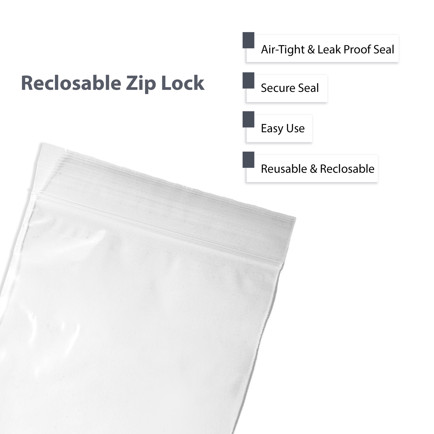 Clearview Containers - 50 Pack of 6" x 9" High Quality Recloseable Zip Bags