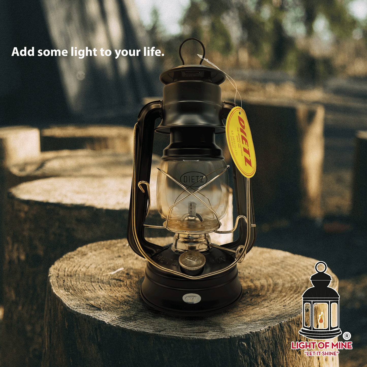 Light Of Mine - Dietz #76 Original Black with Gold Trim Oil Lantern with 1/2" Replacement Wick Strips (Black with Gold Trim)