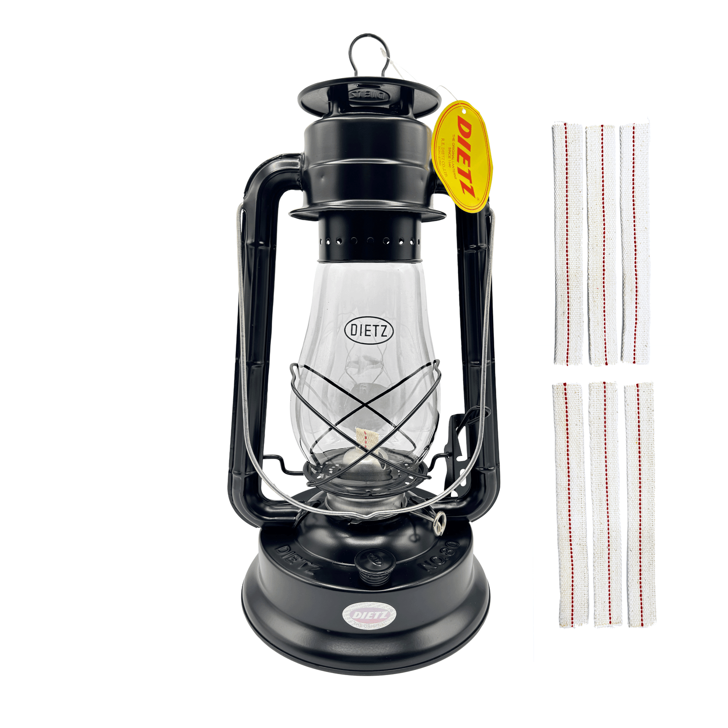 Light of Mine - Dietz #80 Blizzard Plain Black Oil Lamp with 7/8" Replacement Wick Strips (Black)