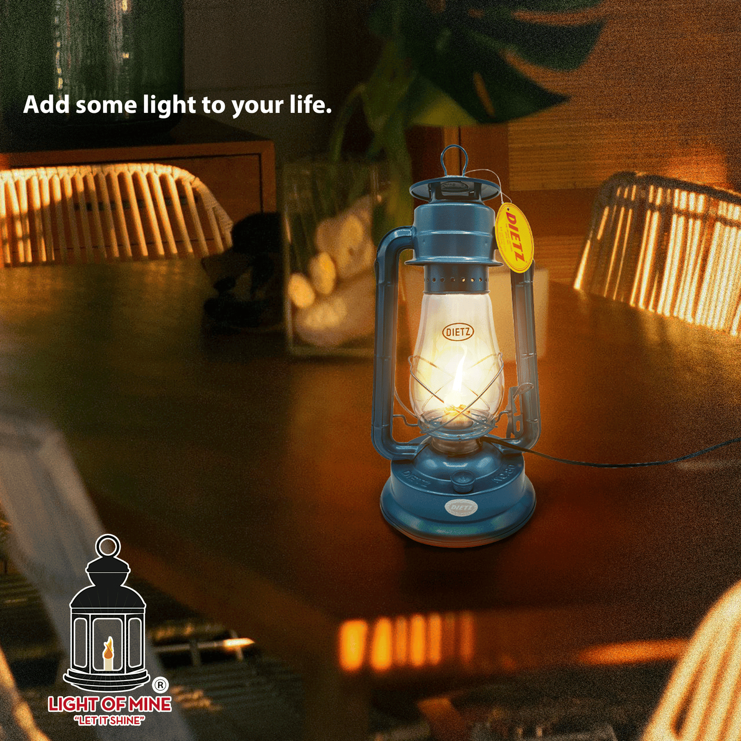Light Of Mine - Dietz #80 Blizzard Blue Oil Lantern with 7/8" Replacement Wick Strips and Conversion Kit for Electric Burner (Blue, Electric)