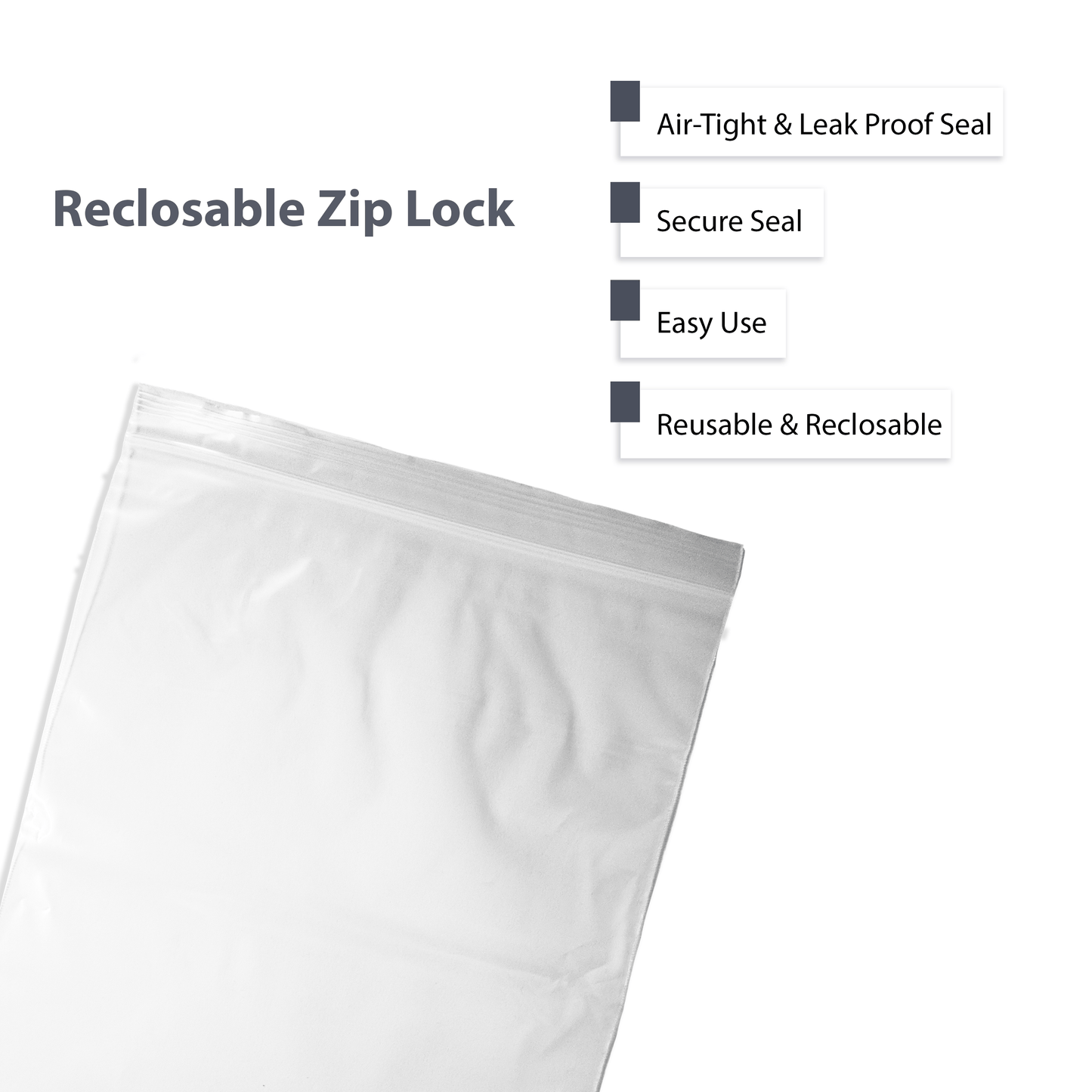 Clearview Containers - 100 Pack of 8" x 10" High Quality Recloseable Zip Bags