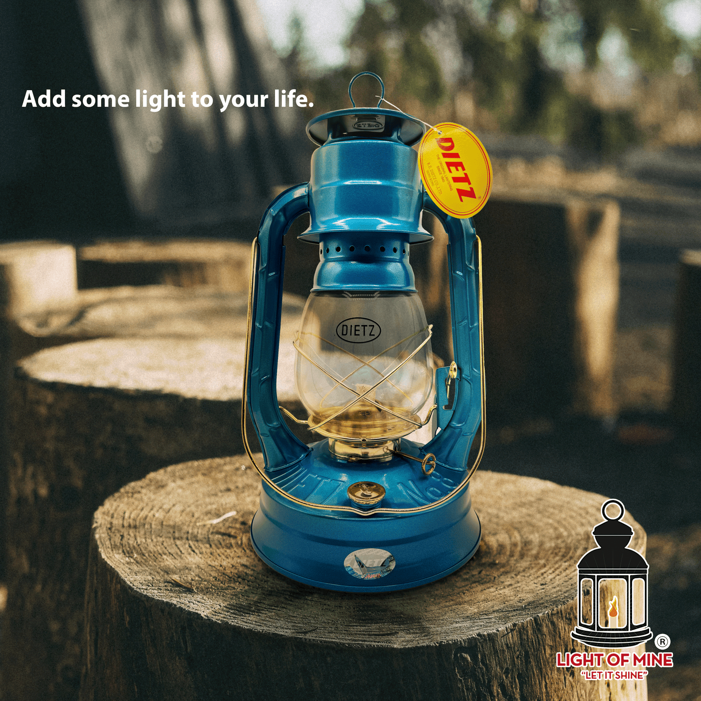 Light Of Mine - Dietz #08 Air Pilot Blue with Gold Trim Oil Lantern with Replacement Wick Strips (Blue with Gold Trim)