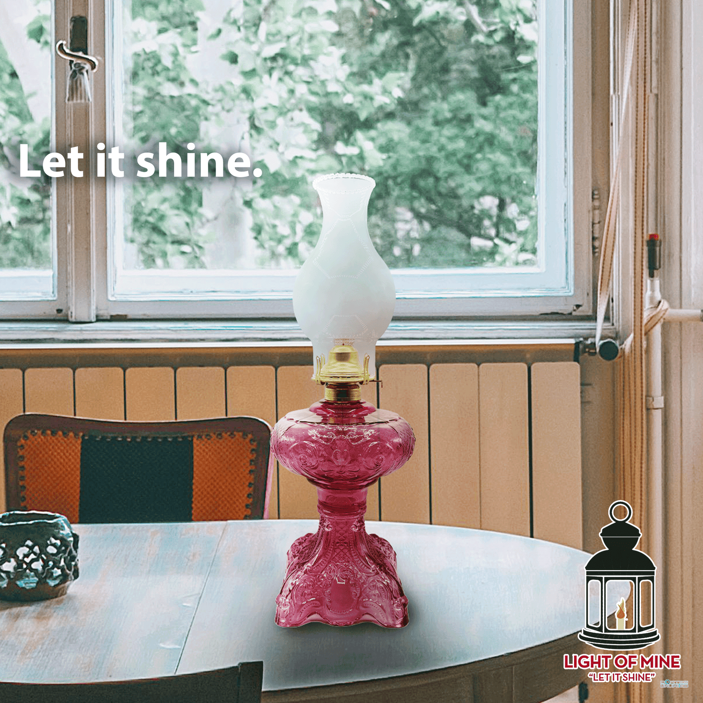 Light of Mine - Princess Feather Oil Lamp Replacement Cranberry Base (Base Only)