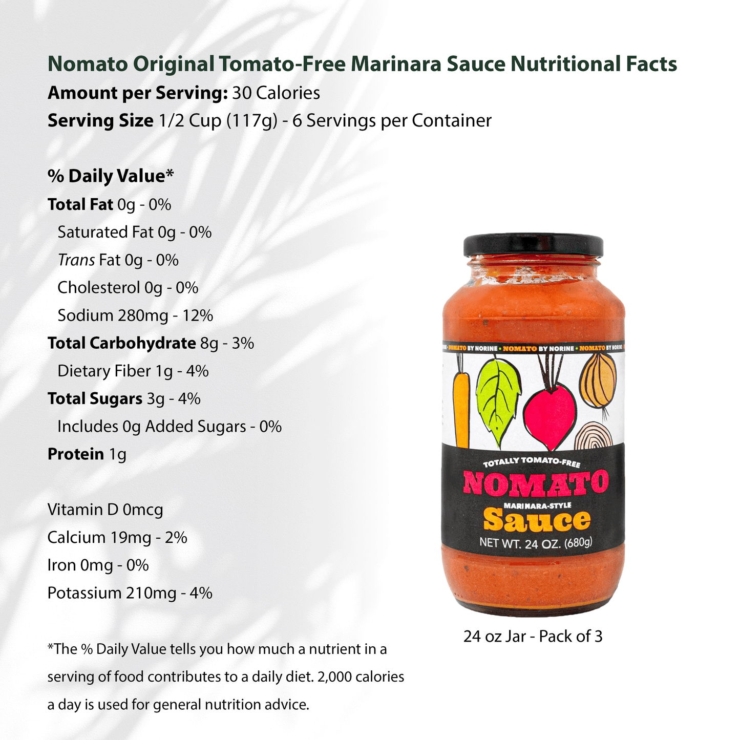Nomato - 3 Pack of Original Tomato Free Marinara Sauce (24 oz) - Tomato Free, Gluten Free, Nut Free and Dairy Free (Marinara, 3 Pack)