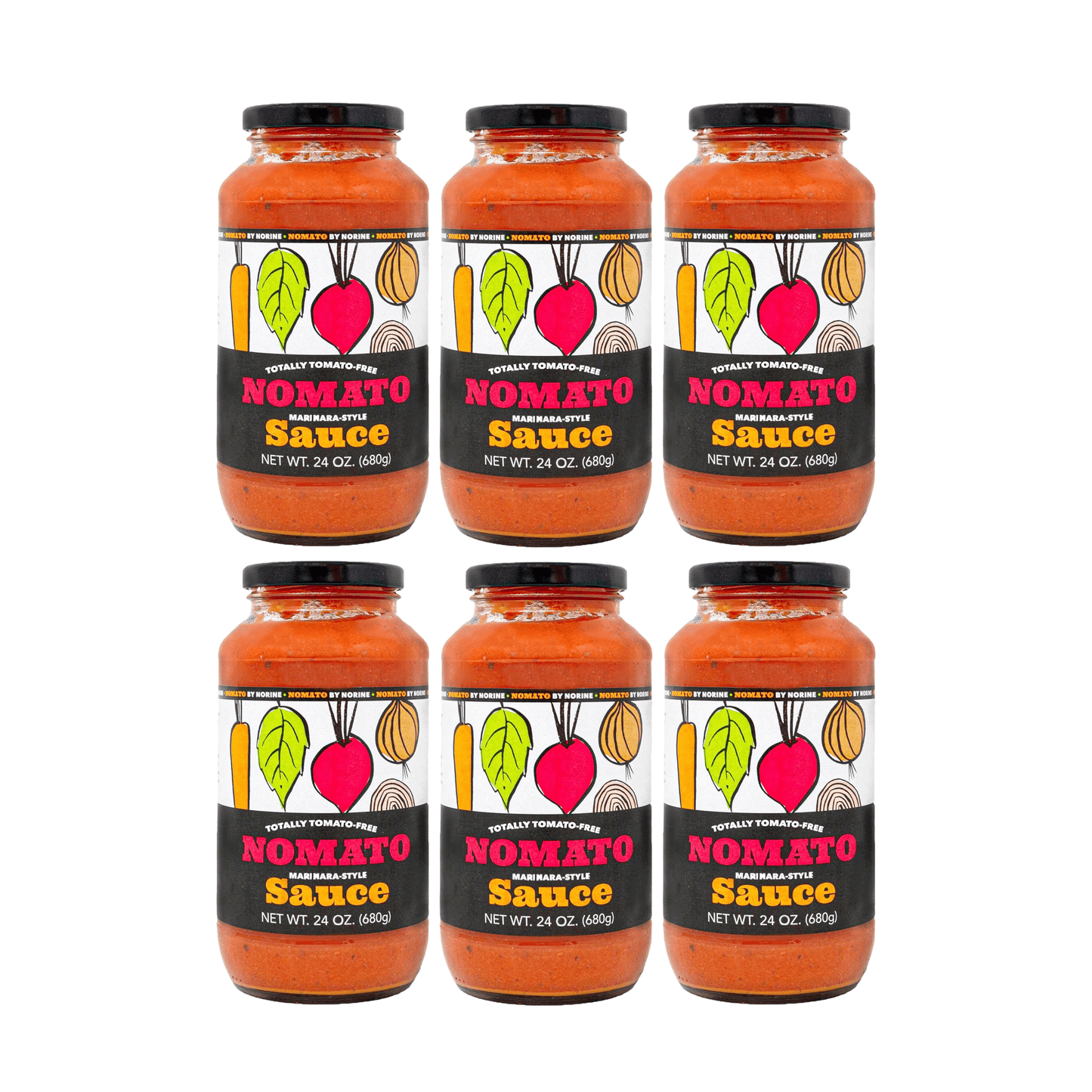 Nomato - 6 Pack of Original Tomato Free Marinara Sauce (24 oz) - Tomato Free, Gluten Free, Nut Free and Dairy Free (Marinara, 6 Pack)