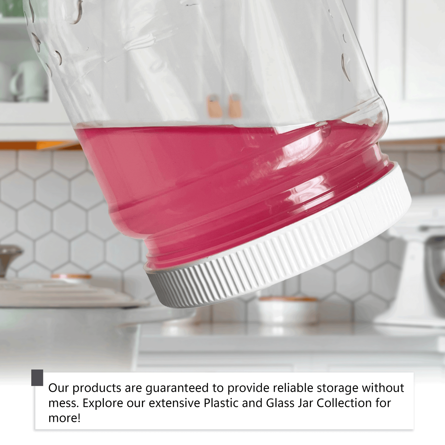 Clearview Containers - 12 Pack of 32 Ounce Plastic Quart Jars with 89RM Leak Proof Seal Lid - Food Grade and BPA Free (32oz, 12pk)