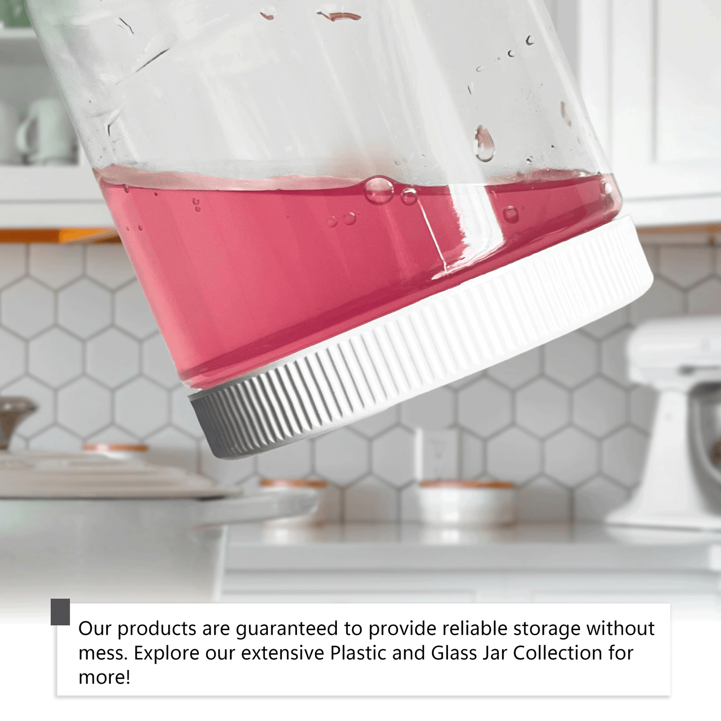 Clearview Containers - 6 Pack of 8 Ounce Plastic 1 Cup Jars with 70RM Leak Proof Seal Lid - Food Grade and BPA Free (8oz, 6pk)