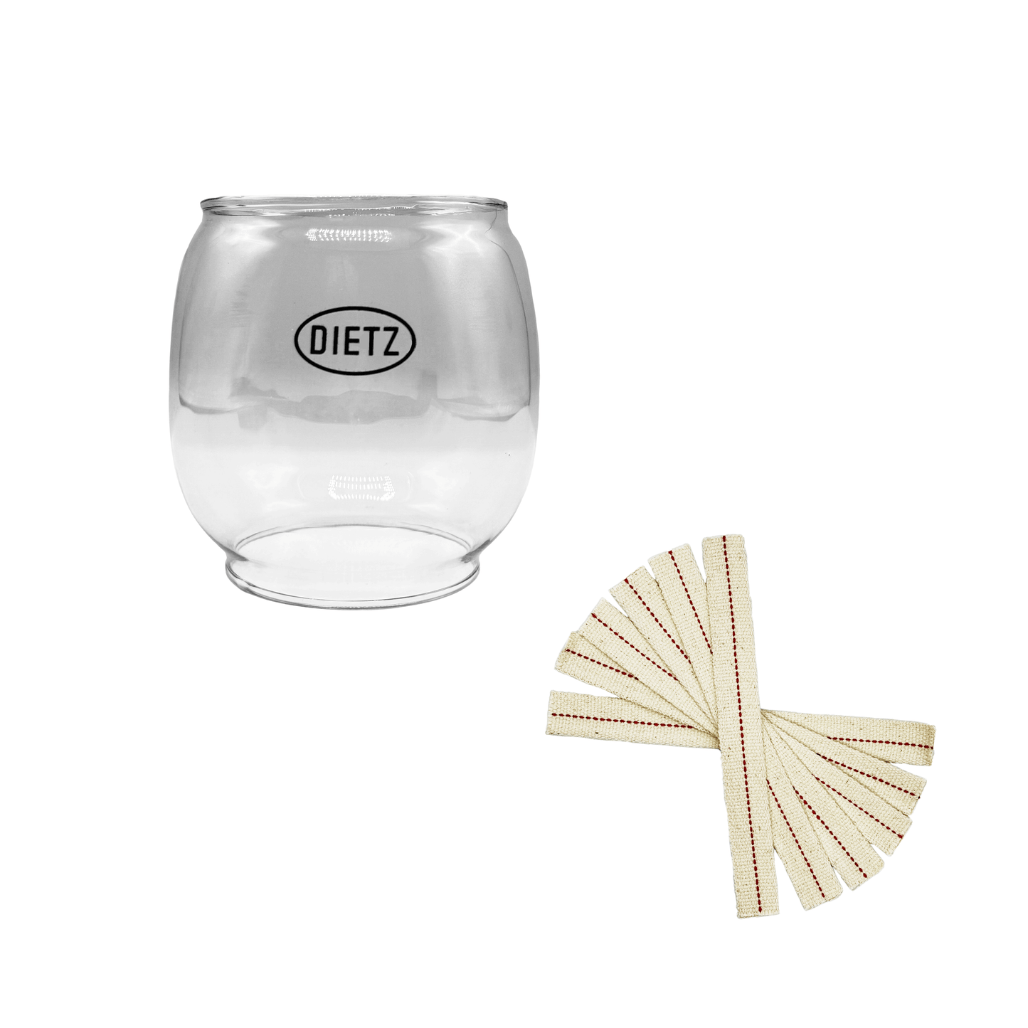 Light of Mine - Dietz #2500 Jupiter and #90 D-Lite Replacement Kit Including Globe and 100% Cotton 7/8" Wick Strips (D-Lite/Jupiter)