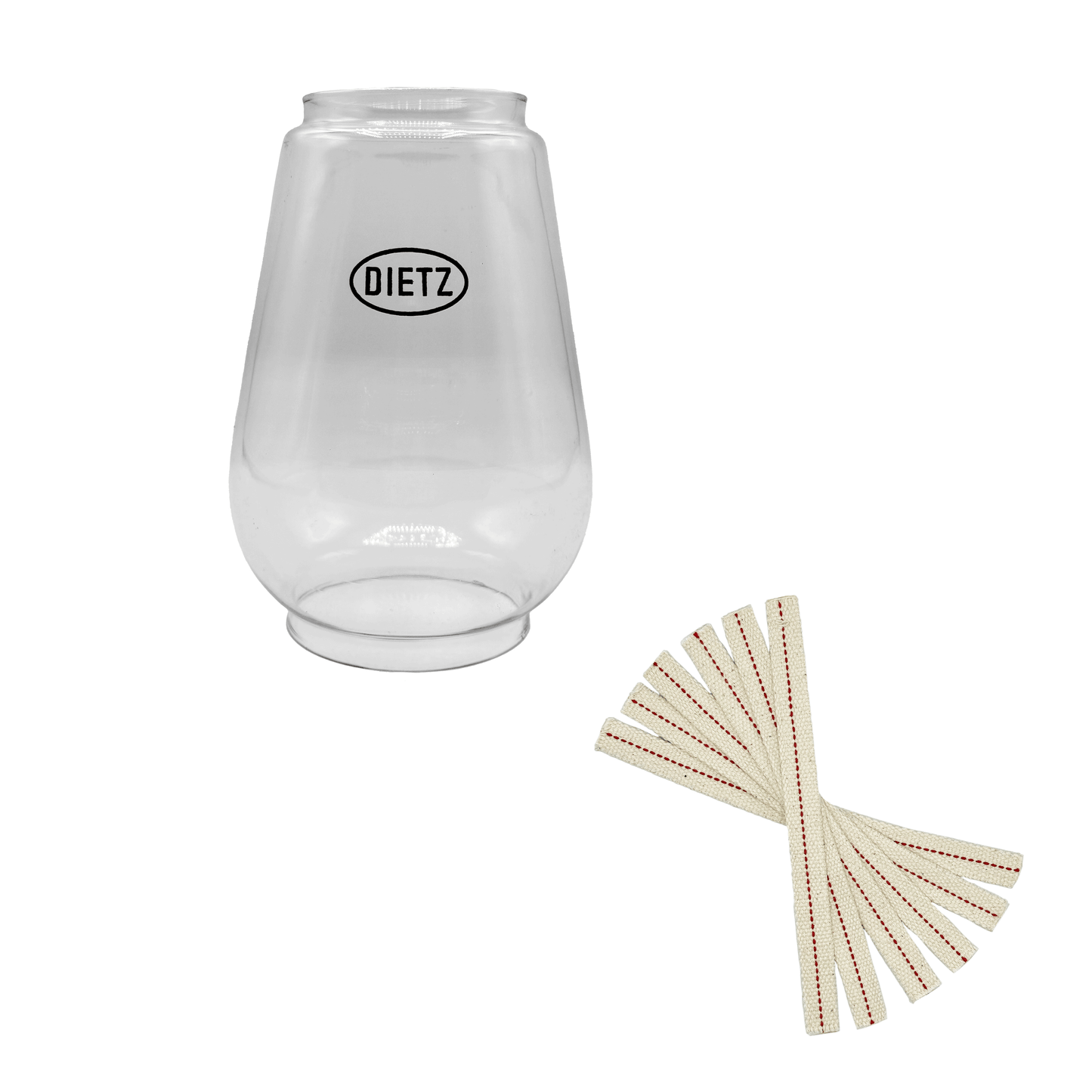 Light of Mine - Dietz #20 Junior Oil Lantern Replacement Kit Including Globe and 100% Cotton 5/8" Wick Strips (Junior)