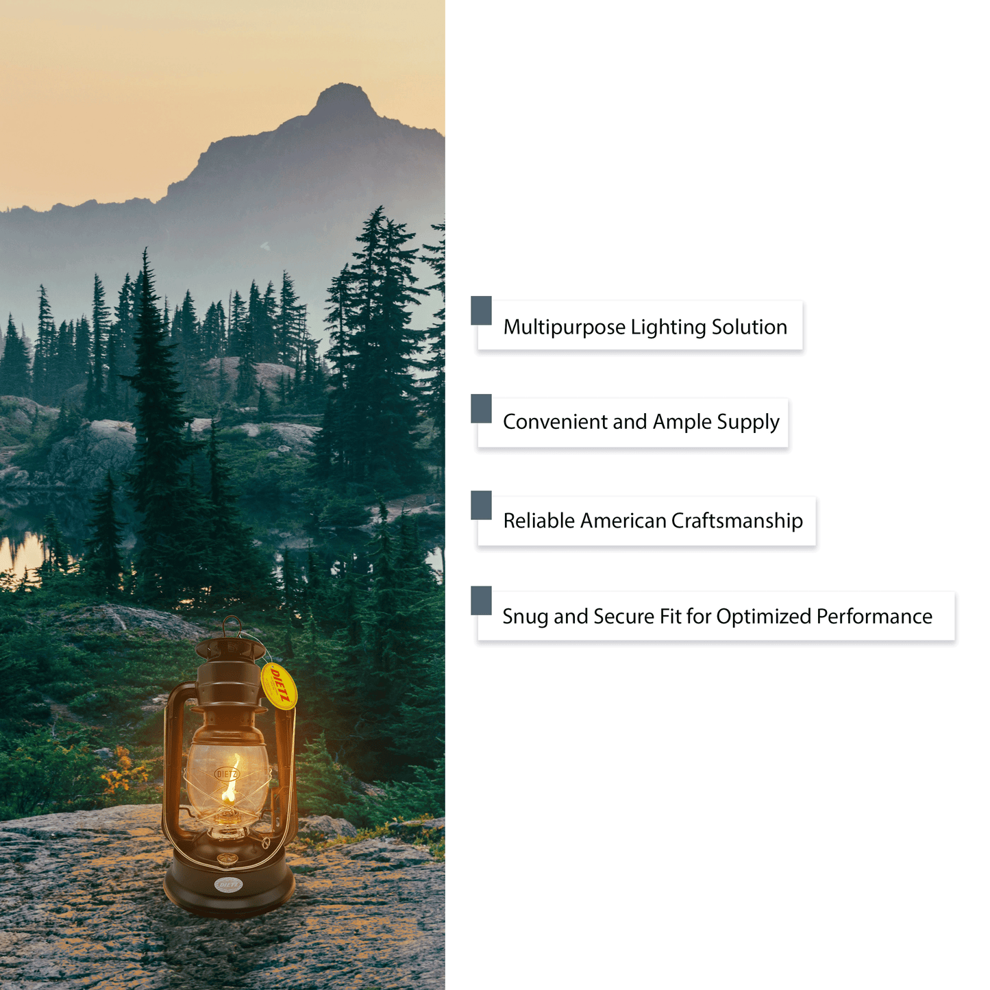 Light of Mine - Dietz #2500 Jupiter/#90 D-Lite Oil Lantern Replacement Kit Including Globe, Burner, and 100% Cotton 7/8" Wick Strips (Jupiter/D-Lite)
