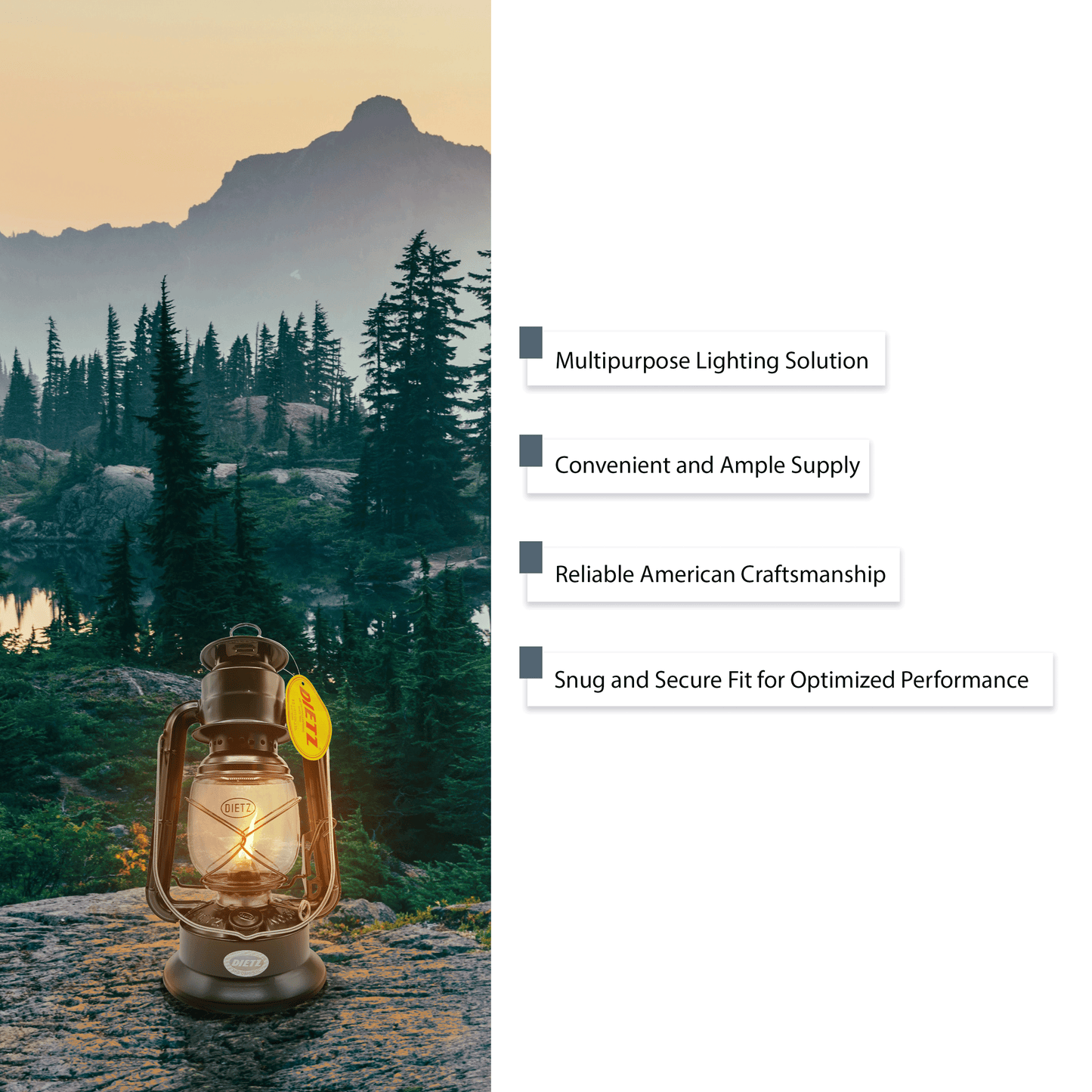 Light of Mine - Dietz #01, #30 Little Wizard Oil Lantern Replacement Kit Including Globe, Burner, and 100% Cotton 5/8" Wick Strips (Little Wizard)