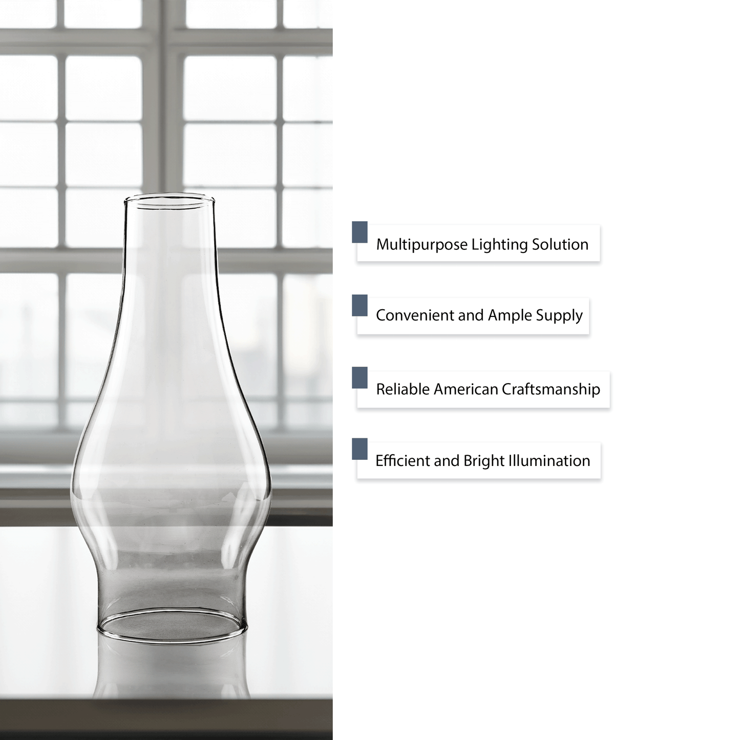 Light of Mine - 2.5" x 7.5" Oil Lamp Replacement Chimney (2 1/2" x 7 1/2")