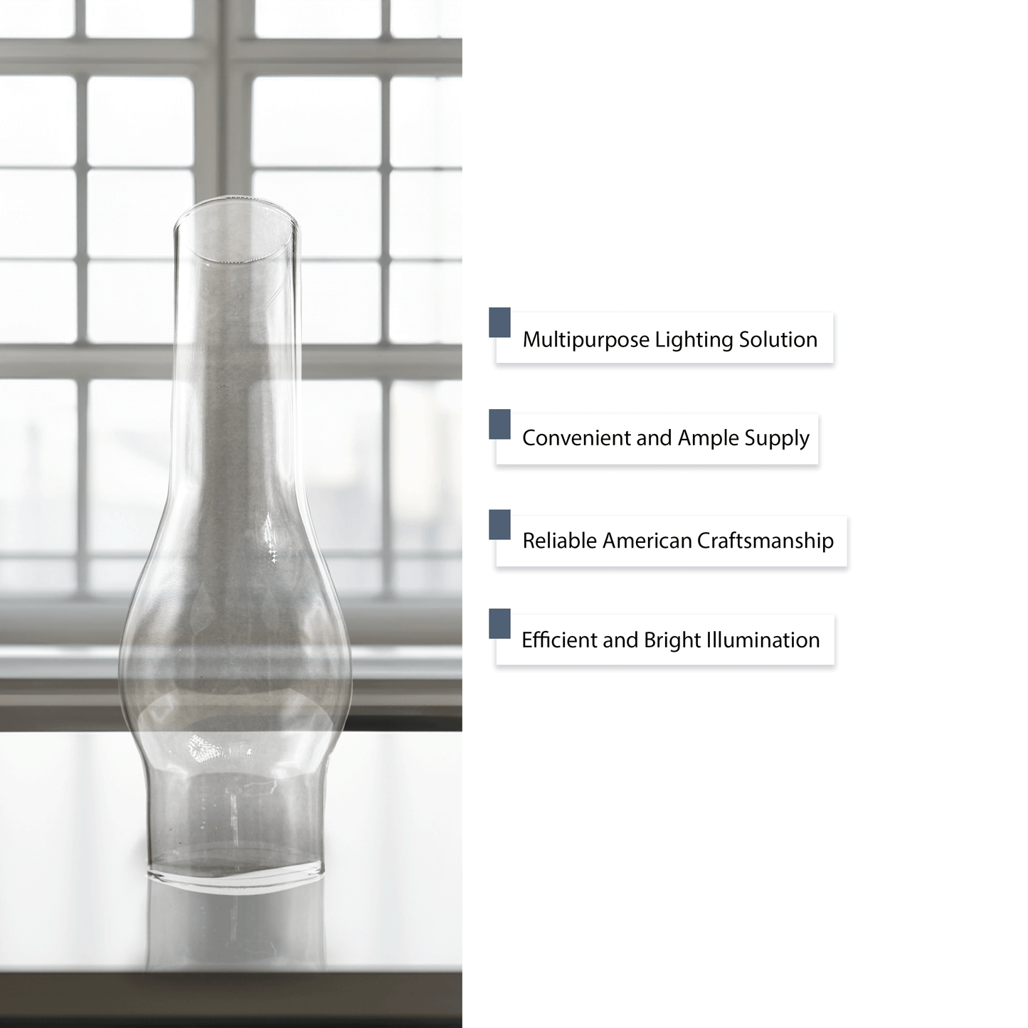 Light of Mine - 1.625" x 6.5" Oil Lamp Replacement Chimney (1 5/8" x 6 1/2")