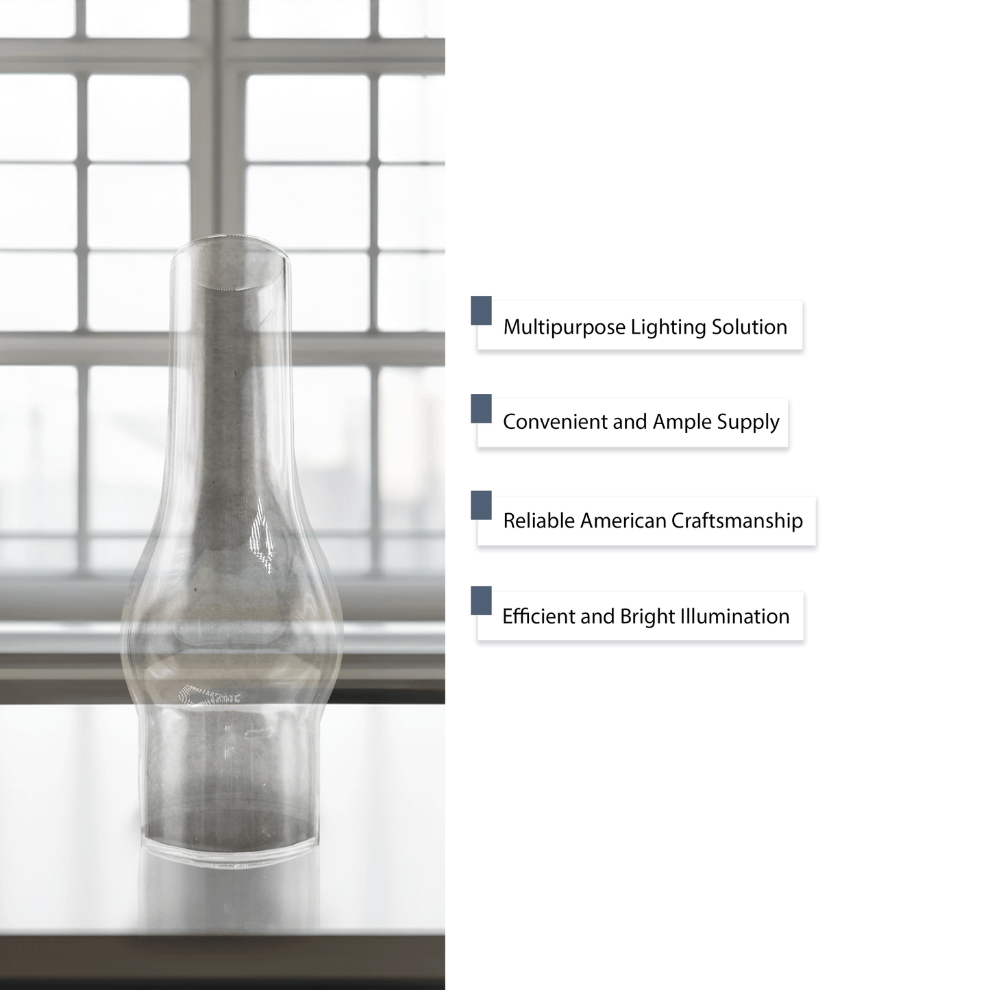 Light of Mine 1.25" X 4.25" Oil Lamp Replacement Chimney - Clear Smooth Top Chimney for Japanese Burners (1 1/4" x 4 1/2")