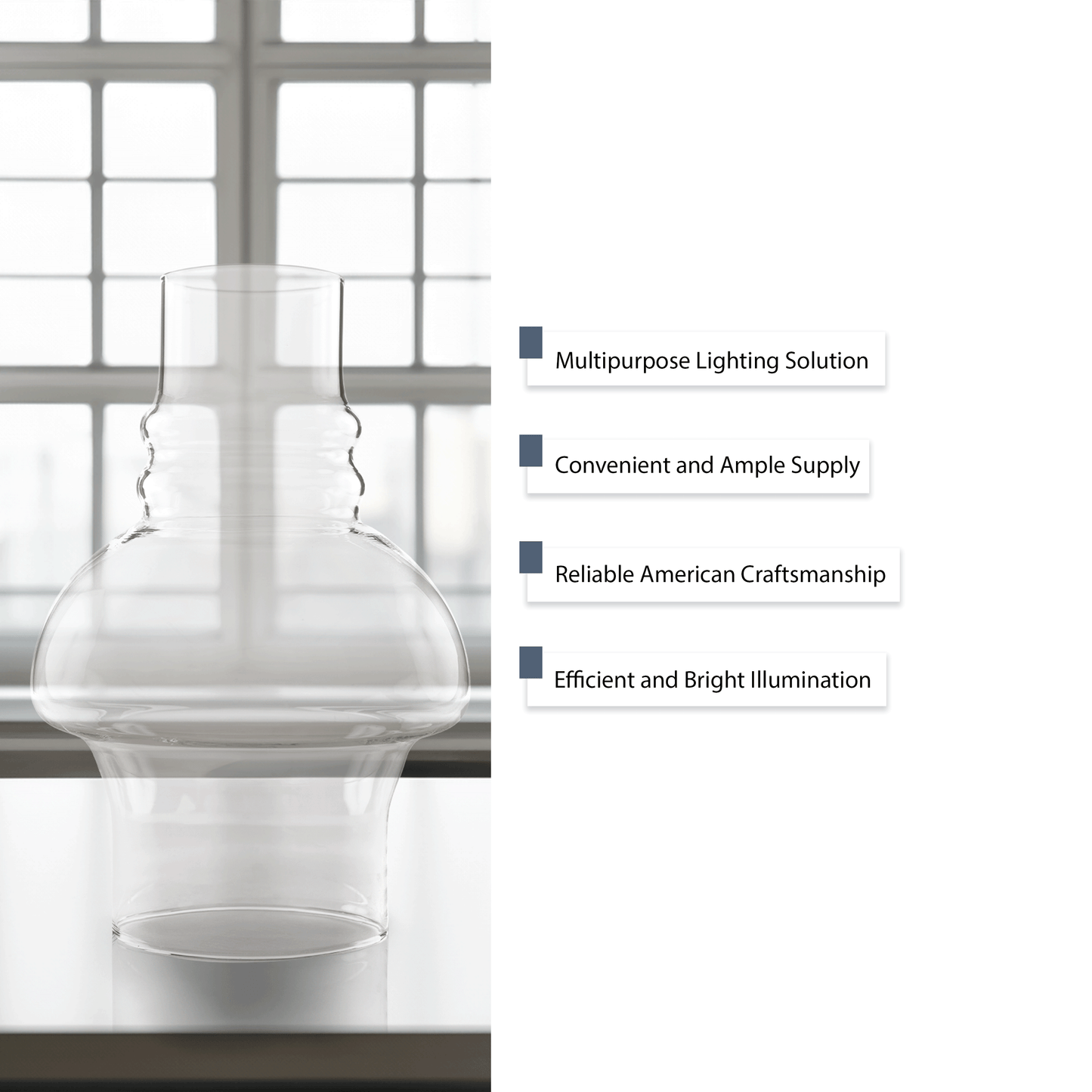Light of Mine - 3" x 7" Hooded Oil Lamp Replacement Chimney (3" x 7")