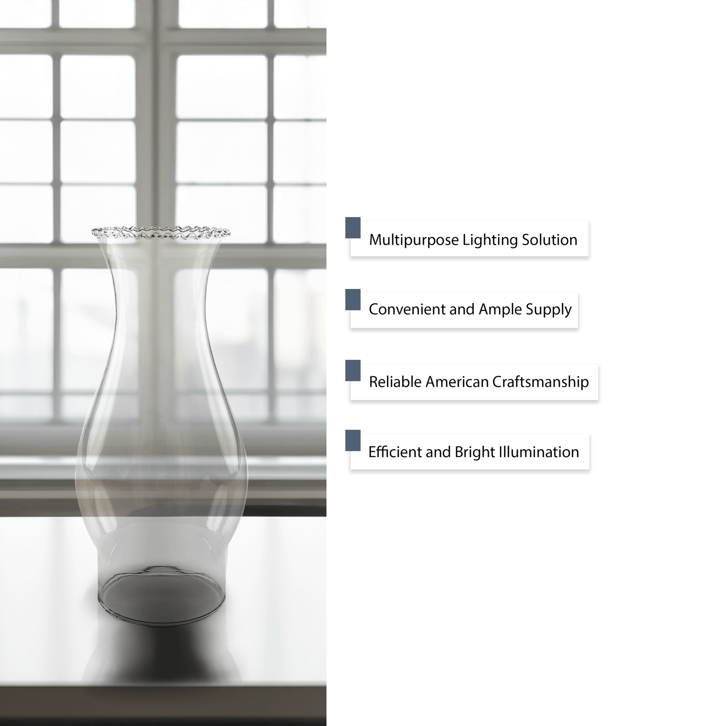 Light of Mine - 3" X 8.5" Crimp Top Oil Lamp Replacement Chimney (3" X 8 1/2")
