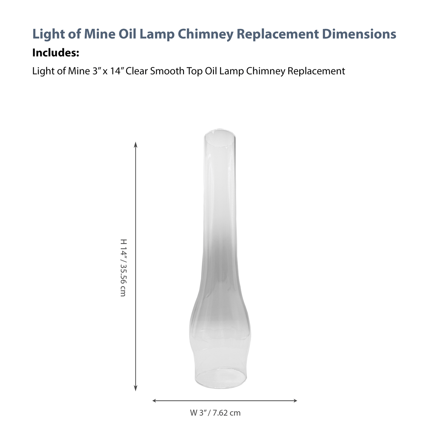 Light of Mine Replacement Glass Chimneys (3" x 14")