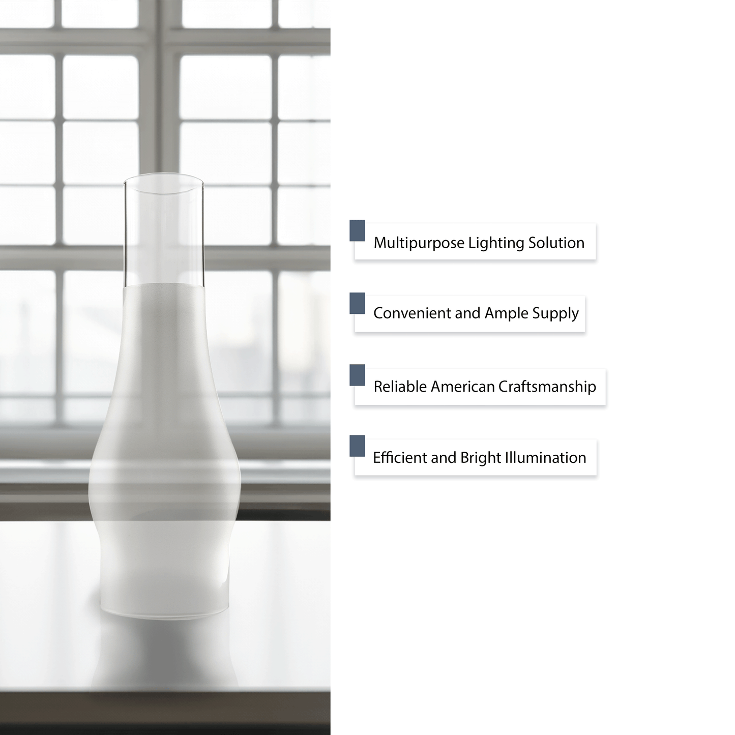 Light of Mine - Oil Lamp Replacement Kit Including 3" x 10" Frosted Chimney, Queen Anne Solid Brass Burner, and 3/4" Replacement Wick Strips (3" x 10" Frosted Chimney, Brass Burner, Wick)