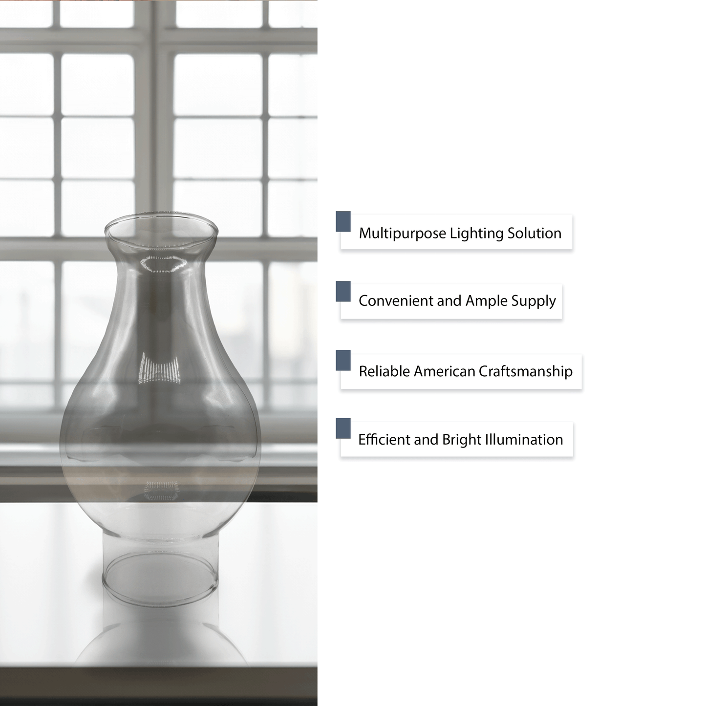 Light of Mine - Oil Lamp Replacement Kit Including 3" x 8 ½" with 4 ¾" Bulge Smooth Top Chimney, #2 Brass Plated Burner, and ¾” Replacement Wick Strips (Crisa Chimney, #2 Burner, Wick)