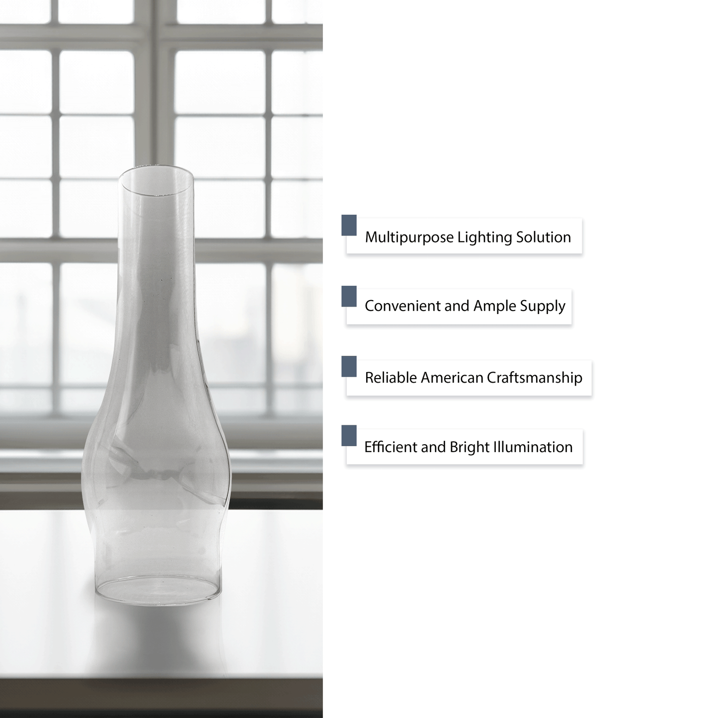 Light Of Mine - 3" x 10" Slim Replacement Chimney for Oil Lamp with Electric Gold Cord Burner (3" x 10" Slim Chimney)