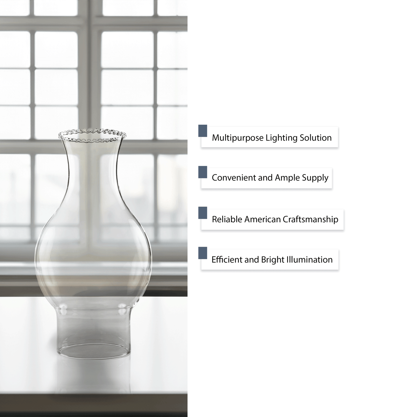 Light Of Mine - 3" x 8 ½" Beaded Top Replacement Chimney for Oil Lamp with Electric Gold Cord Burner (3" x 8.5" Beaded Top Chimney)