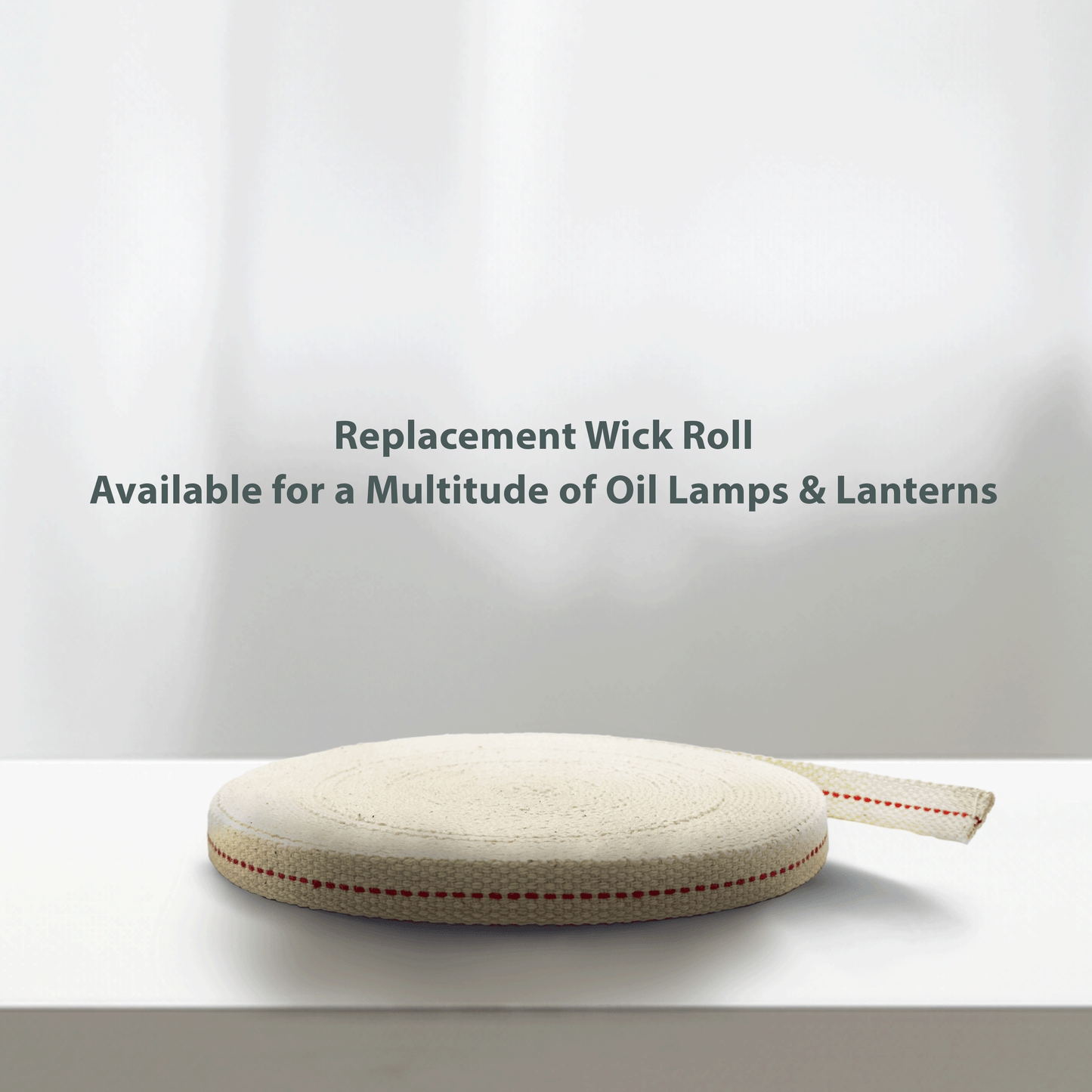 Light of Mine - 3/8", 1/2", 5/8", 3/4", 7/8", and 1" - 33' Foot, 100% Cotton Flat Wick - 6 Pack Bundle, for Paraffin Oil, Kerosene Based Lanterns, and Oil Lamps with Genuine Red Stitch