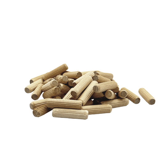 Rhino Wood Industries - 5/16" x 1 3/16" - 100 Pack Wooden Dowel Pins - Kiln Dried, Fluted, and Beveled (5/16" x 1 3/16", 100pk)