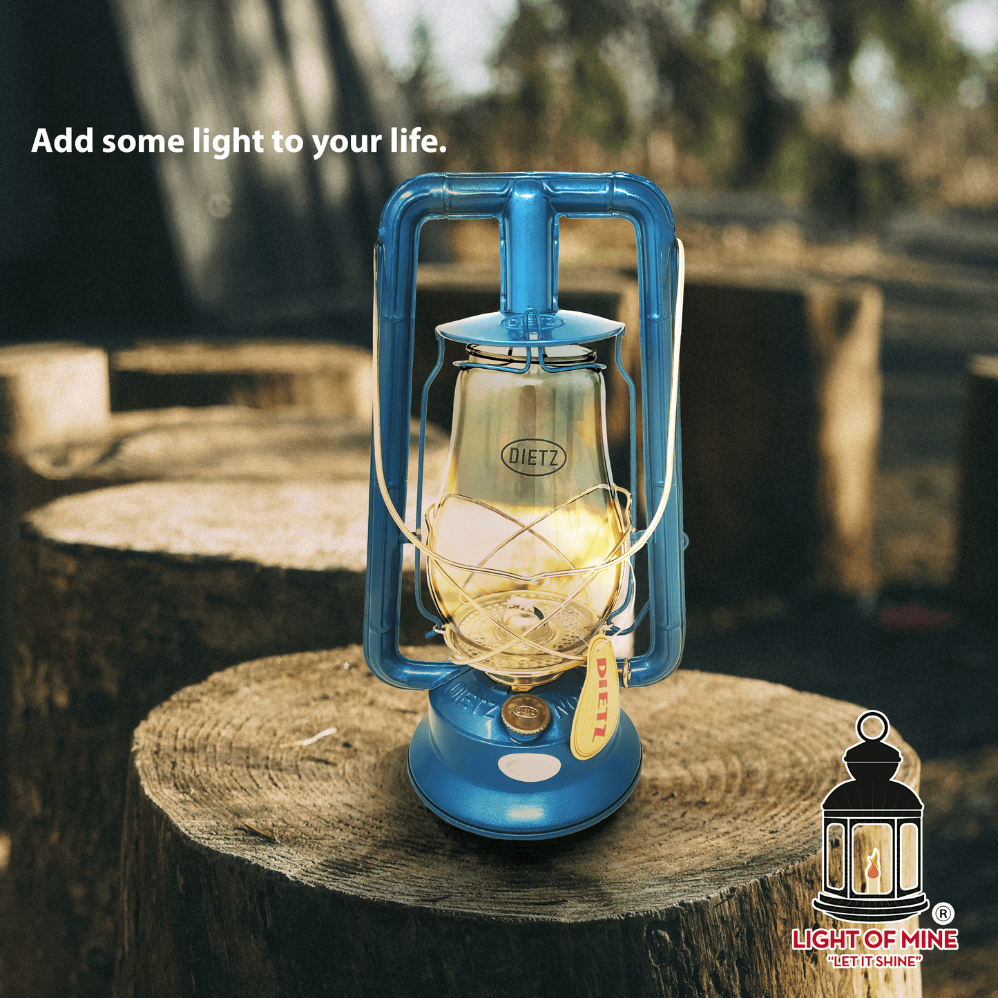 Light of Mine - Dietz Monarch #10 Hot Blast Blue and Gold Kerosene Lantern Vintage Style Oil Lamp