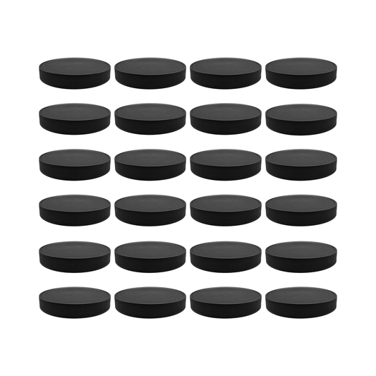Clearview Containers - 110mm Black Plastic 24 Pack Replacement Lids with Leak Proof Liner - 110/400 Plastic Replacement Lids (24pk, Black Lids)