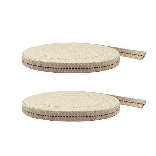 Light of Mine - 1/2" Inch 33' Foot, 100% Cotton Flat Wick - 2 Pack for Paraffin Oil, Kerosene Based Lanterns, and Oil Lamps with Genuine Red Stitch (1/2" - 33' Roll, 2pk)