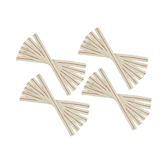 Light of Mine - 1/2" Inch - 8" Long Wick Strips, 100% Cotton Flat Wick - 24 Pack, for Paraffin Oil, Kerosene Based Lanterns, and Oil Lamps with Genuine Red Stitch