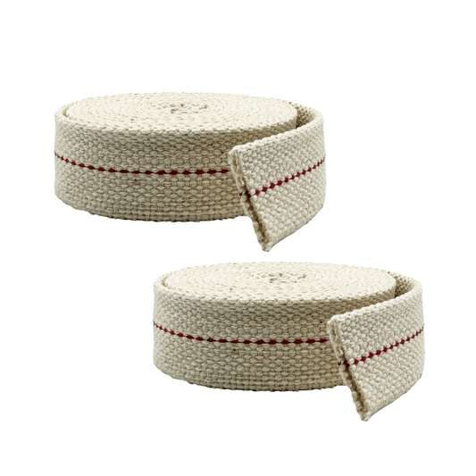 Light of Mine - 1" Inch 6' Foot, 100% Cotton Flat Wick - 2 Pack, for Paraffin Oil, Kerosene Based Lanterns, and Oil Lamps with Genuine Red Stitch (1" - 6' Roll, 2 Pack)