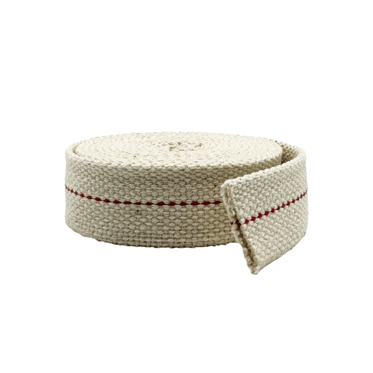 Light of Mine - 1" Inch 6' Foot, 100% Cotton Flat Wick for Paraffin Oil, Kerosene Based Lanterns, and Oil Lamps with Genuine Red Stitch (1" - 6' Roll)