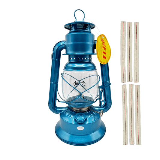 Light Of Mine - Dietz #30 Little Wizard Black Oil Lantern with 5/8" Replacement Wick Strips (Blue)