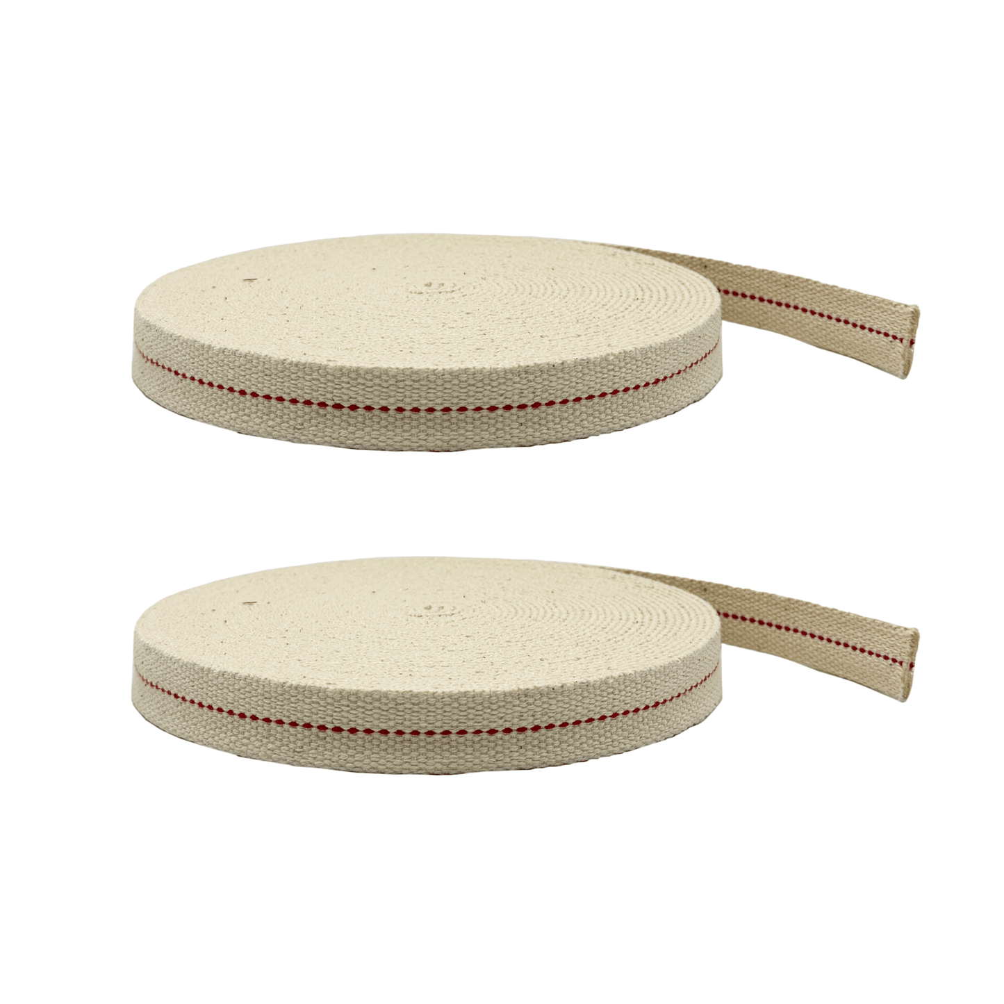 Light of Mine - 3/4" Inch 33' Foot, 100% Cotton Flat Wick - 2 Pack for Paraffin Oil, Kerosene Based Lanterns, and Oil Lamps with Genuine Red Stitch (3/4" - 33' Roll, 2pk)
