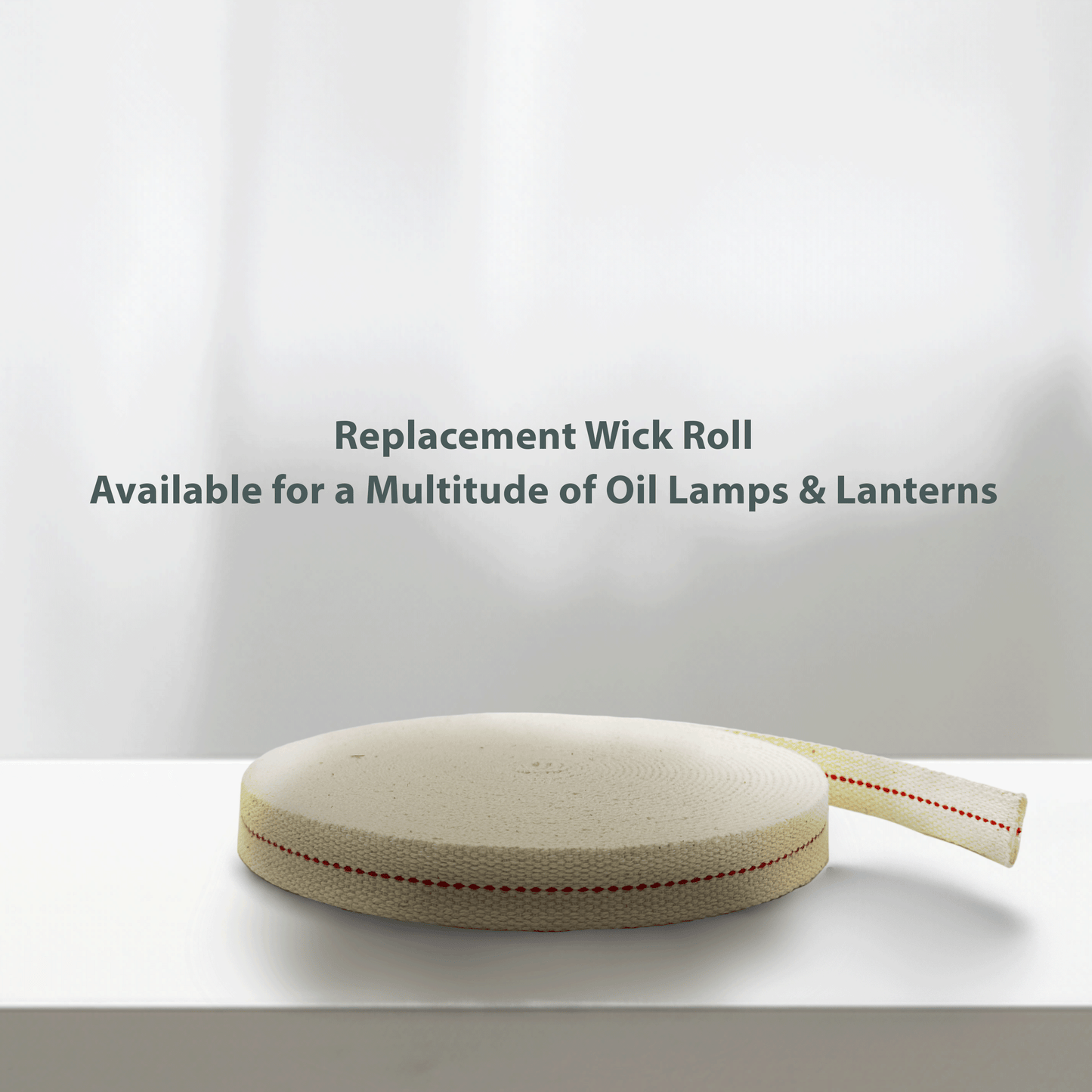 Light of Mine - 3/4" Inch 33' Foot, 100% Cotton Flat Wick - 4 Pack for Paraffin Oil, Kerosene Based Lanterns, and Oil Lamps with Genuine Red Stitch (3/4" - 33' Roll, 4pk)