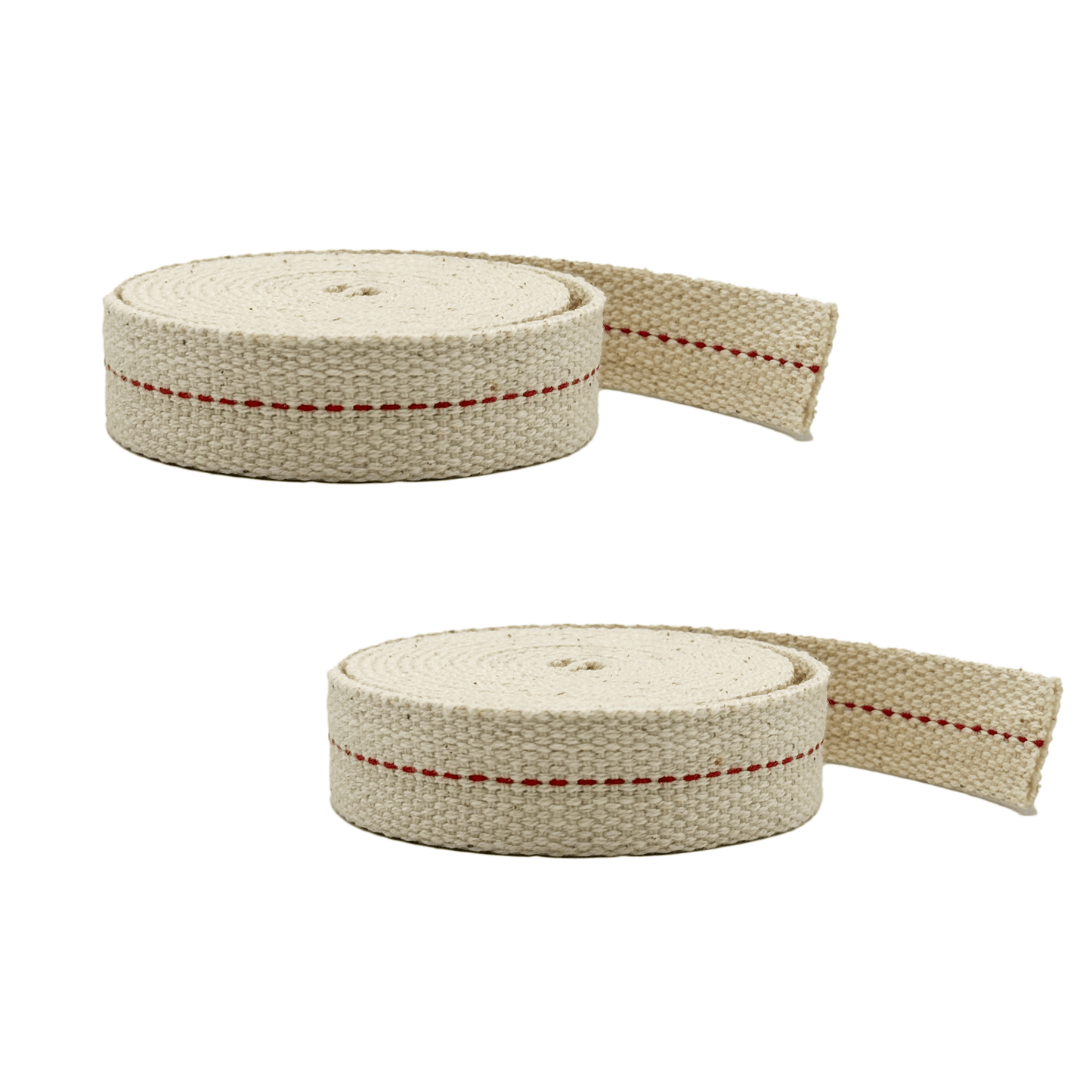 Light of Mine - 3/4" Inch 6' Foot, 100% Cotton Flat Wick - 2 Pack, for Paraffin Oil, Kerosene Based Lanterns, and Oil Lamps with Genuine Red Stitch (3/4" - 6' Roll, 2 Pack)