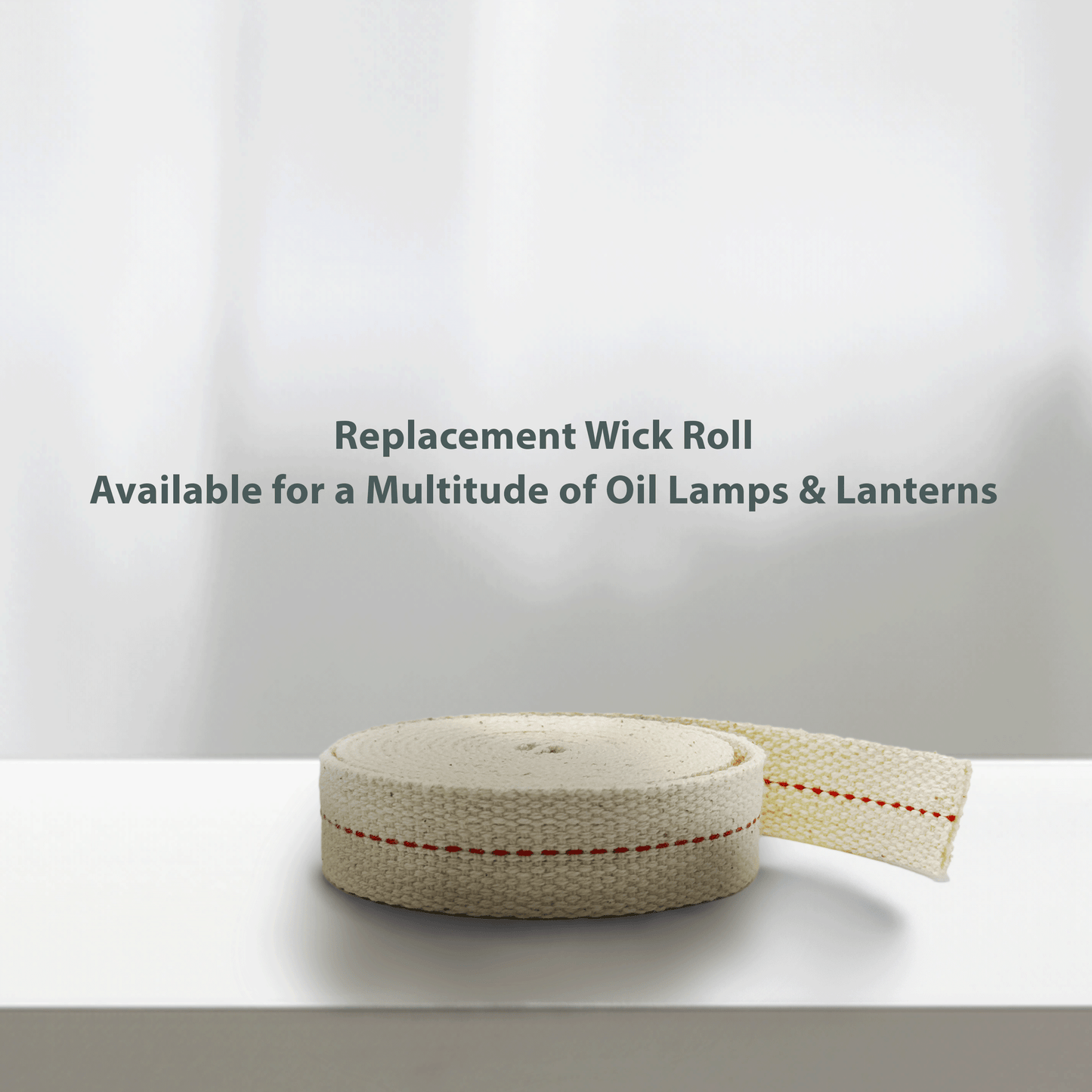 Light of Mine - 3/4" Inch 6' Foot, 100% Cotton Flat Wick - 2 Pack, for Paraffin Oil, Kerosene Based Lanterns, and Oil Lamps with Genuine Red Stitch (3/4" - 6' Roll, 2 Pack)